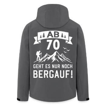 AB 70 Geht Es Nur Noch Bergauf 70 Jahre Geburtstag - Recycelte Männer Softshell-Jacke von Stanley/Stella - Schwarz - Hinten - AI Model Male 185 light (185cm)