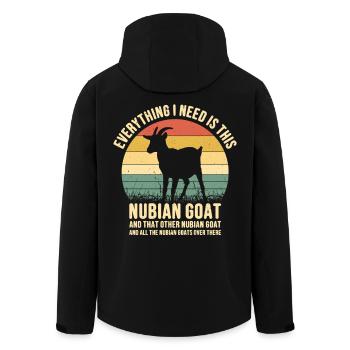  Nubian Goat Owner Goat Plush Stuffed Animal - Men’s Recycled Softshell Jacket by Stanley/Stella - black - Back - AI Model Male 185 light (185cm)