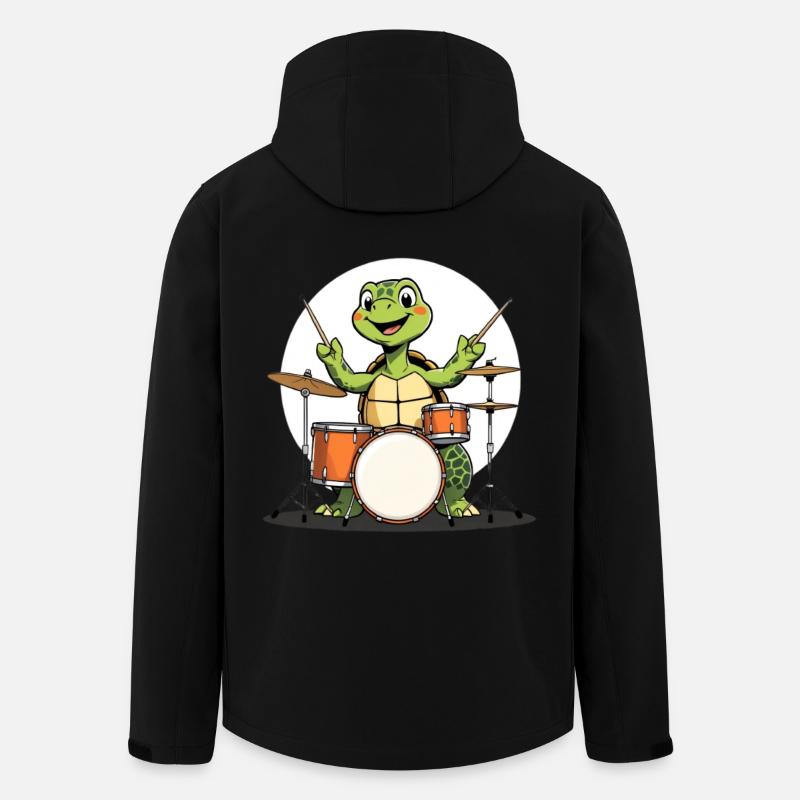 Tortue sur la batterie - Veste softshell homme en polyester recyclé Stanley/Stella - noir