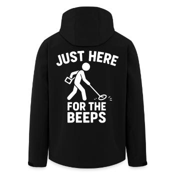 Just Here For The Beeps Metal Detecting Fun - Men’s Recycled Softshell Jacket by Stanley/Stella - black - Back - AI Model Male 185 light (185cm)