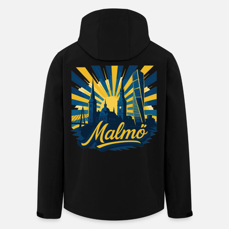 Malmö City Sweden Cool Epic Gift - Men’s Recycled Softshell Jacket by Stanley/Stella - black