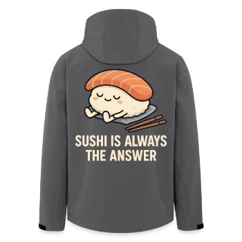 Le sushi est toujours la solution - Veste softshell homme en polyester recyclé Stanley/Stella - charbon - Dos - AI Model Male 185 light (185cm)