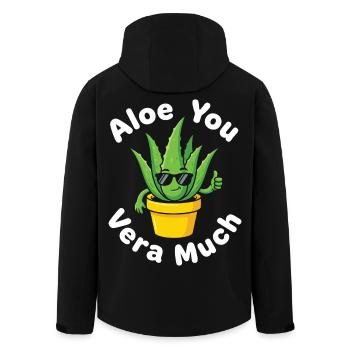 Aloe You Vera Viel Saftiger Kaktus Wortspiel - Recycelte Männer Softshell-Jacke von Stanley/Stella - Schwarz - Hinten - AI Model Male 185 light (185cm)