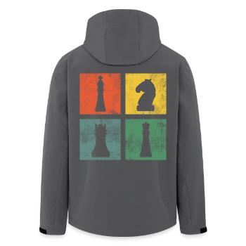Échecs Pièces d’échecs Joueurs d’échecs - Veste softshell homme en polyester recyclé Stanley/Stella - noir - Dos - AI Model Male 185 light (185cm)