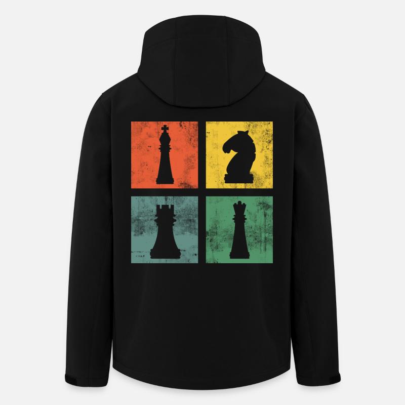 Échecs Pièces d’échecs Joueurs d’échecs - Veste softshell homme en polyester recyclé Stanley/Stella - noir