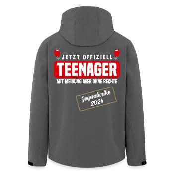 Jugendweihe 2026 - Recycelte Männer Softshell-Jacke von Stanley/Stella - Schwarz - Hinten - AI Model Male 185 light (185cm)