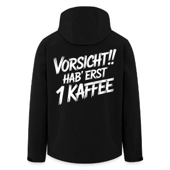 Attention : Premier café - Veste softshell homme en polyester recyclé Stanley/Stella - noir - Dos - AI Model Male 185 light (185cm)