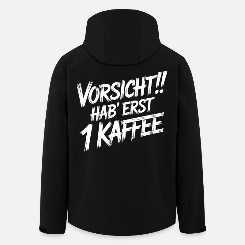 Attention : Premier café - Veste softshell homme en polyester recyclé Stanley/Stella - noir