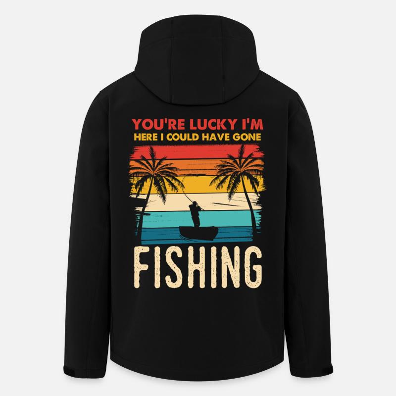 Fischerei Retro Sunset Silhouette - Recycelte Männer Softshell-Jacke von Stanley/Stella - Schwarz