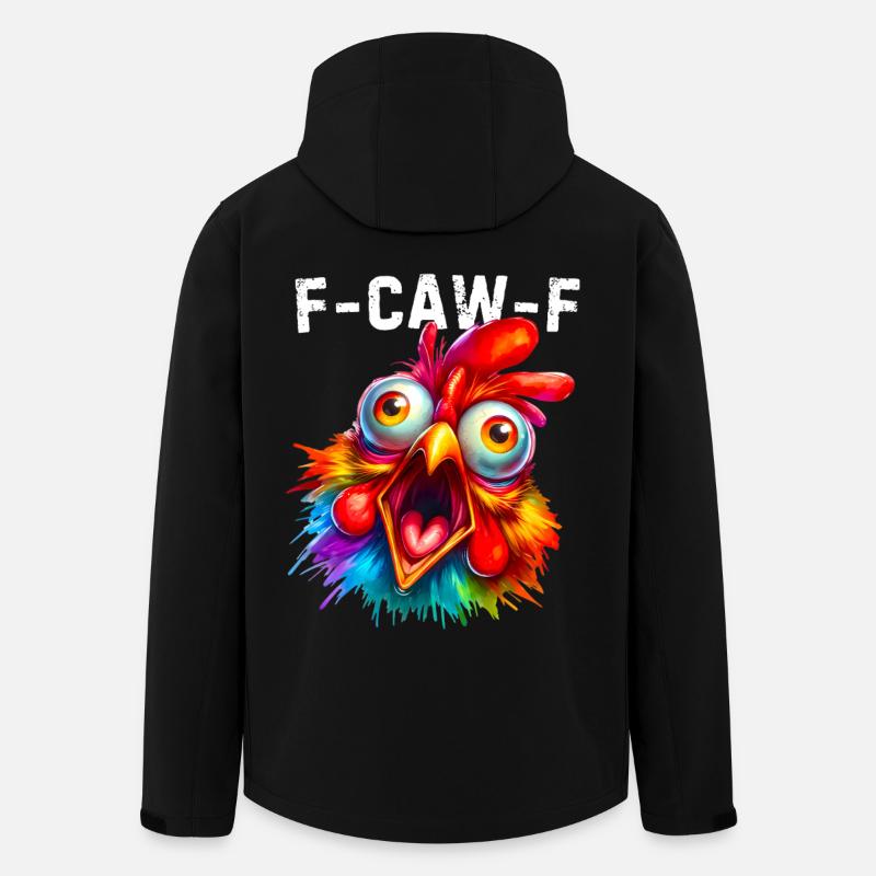 F-Caw-F Funny Chicken Humor - Men’s Recycled Softshell Jacket by Stanley/Stella - black