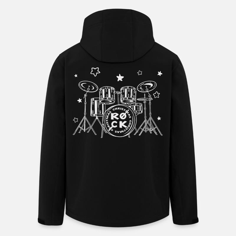 Batteur de Christmas Drums Rock de Noël - Veste softshell homme en polyester recyclé Stanley/Stella - noir