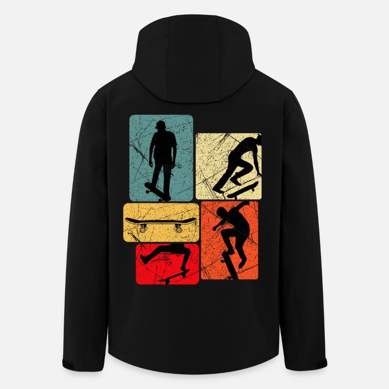 Skateboard Silhouetten Collage - Recycelte Männer Softshell-Jacke von Stanley/Stella - Schwarz