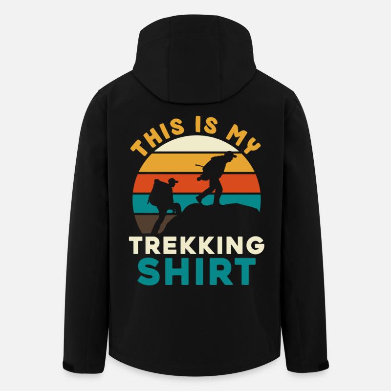 Trekkingshirt mit Sunset Silhouetten - Recycelte Männer Softshell-Jacke von Stanley/Stella - Schwarz