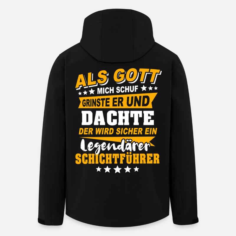 Schichtführer Sprüche - Recycelte Männer Softshell-Jacke von Stanley/Stella - Schwarz