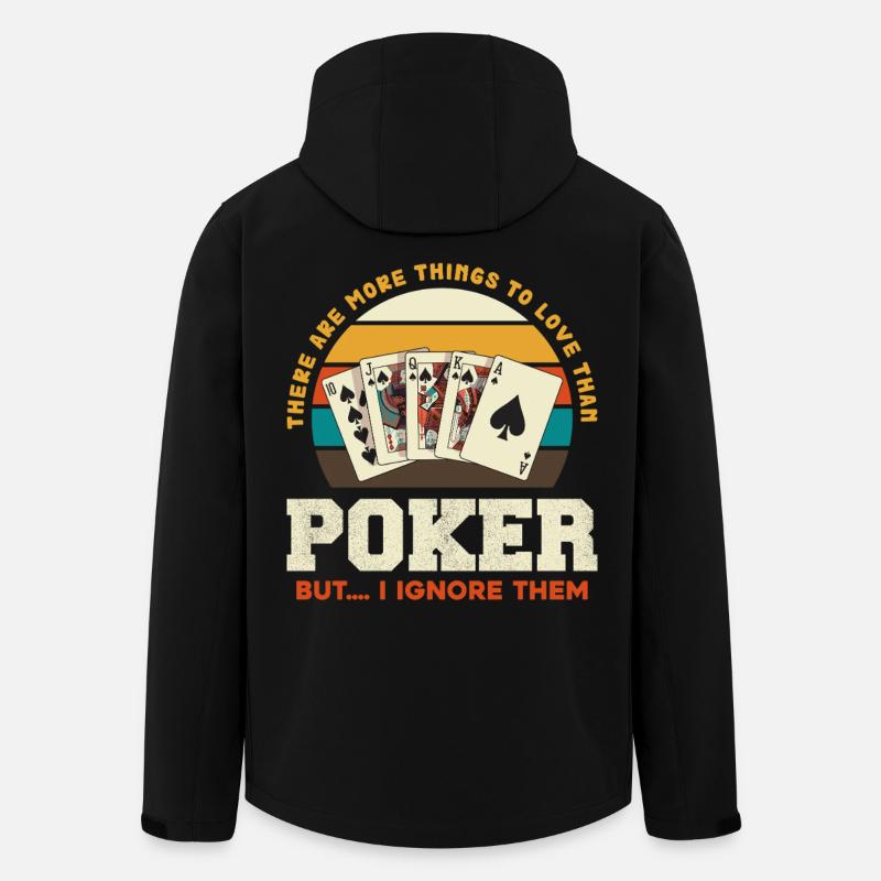 Retro Poker Deck Sonnenuntergang - Recycelte Männer Softshell-Jacke von Stanley/Stella - Schwarz