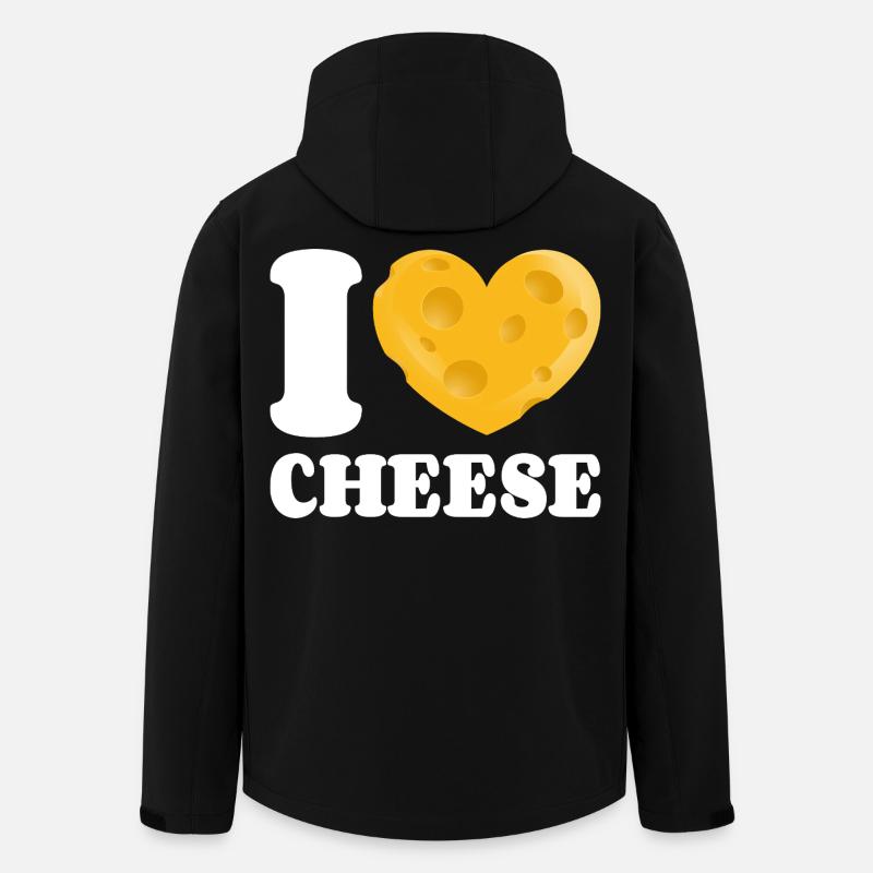 Jeg elsker ost ost elsker osteelsker ost og osteafhængig - Stanley/Stella herre softshelljakke i genanvendt polyester - sort