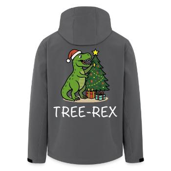 Tree-Rex – Dino Weihnachtsmotiv T-Rex - Recycelte Männer Softshell-Jacke von Stanley/Stella - Anthrazit - Hinten - AI Model Male 185 light (185cm)