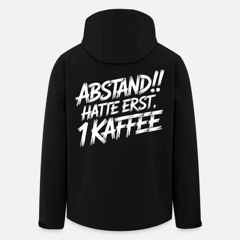 ABSTAND! Ich hatte erst einen Kaffee - Recycelte Männer Softshell-Jacke von Stanley/Stella - Schwarz
