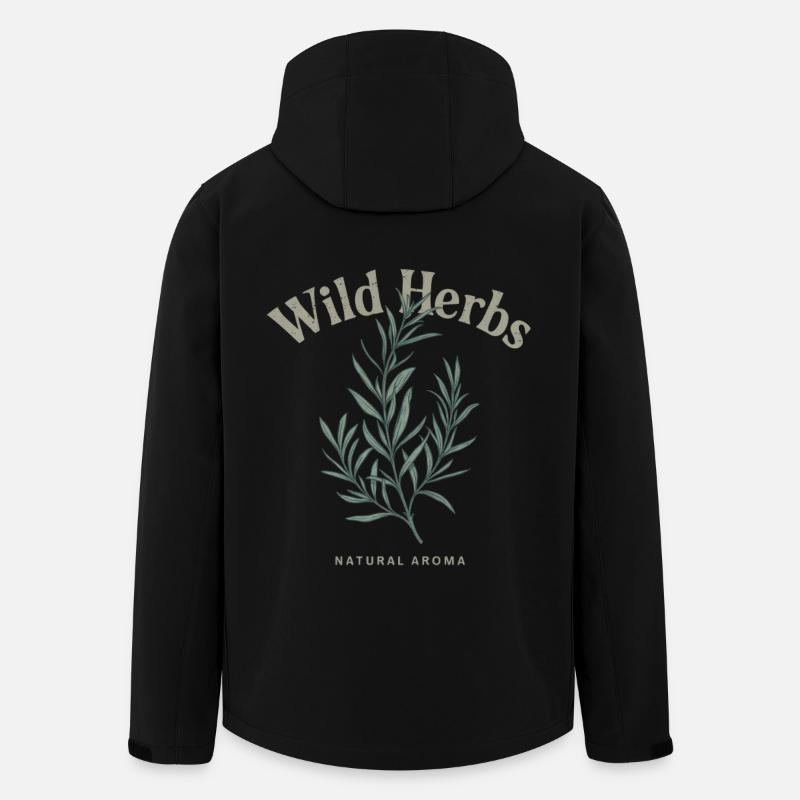 Wild Herbs – Natürliche Kräuter - Recycelte Männer Softshell-Jacke von Stanley/Stella - Schwarz