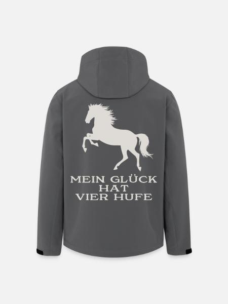 Mein Glück hat vier Hufe - Recycelte Männer Softshell-Jacke von Stanley/Stella - Schwarz