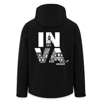 LOGO_INVALIDES_2026_BLANC - Men’s Recycled Softshell Jacket by Stanley/Stella - black - Back - AI Model Male 185 light (185cm)