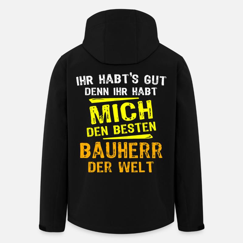 Bauherr Geschenk - Recycelte Männer Softshell-Jacke von Stanley/Stella - Schwarz