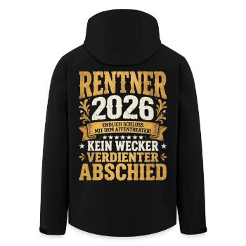 Pensioners 2026: No alarm clock, deserved farewell - Men’s Recycled Softshell Jacket by Stanley/Stella - black - Back - AI Model Male 185 light (185cm)