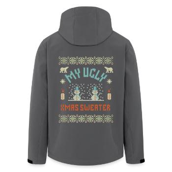 My Ugly Xmas Sweater – Funny Pixel Christmas Decoration - Men’s Recycled Softshell Jacket by Stanley/Stella - black - Back - AI Model Male 185 light (185cm)