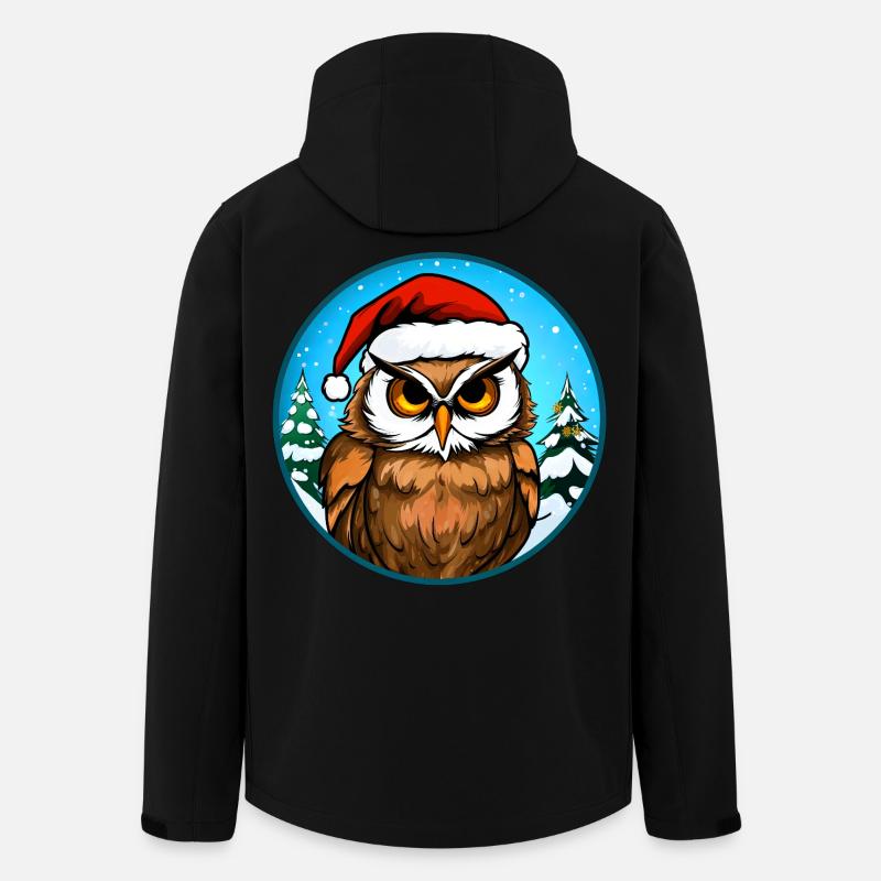 Eulen Weihnachten - Recycelte Männer Softshell-Jacke von Stanley/Stella - Schwarz