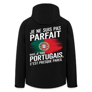 Je Ne Suis Pas Parfait Mais Portugais Humour - Veste softshell homme en polyester recyclé Stanley/Stella - noir - Dos - AI Model Male 185 light (185cm)