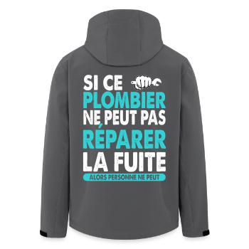 Plumber Profession Gift Idea Funny Phrase - Men’s Recycled Softshell Jacket by Stanley/Stella - black - Back - AI Model Male 185 light (185cm)