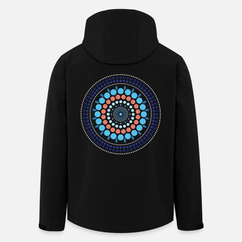 Blue Gradient Dot Mandala - Men’s Recycled Softshell Jacket by Stanley/Stella - black