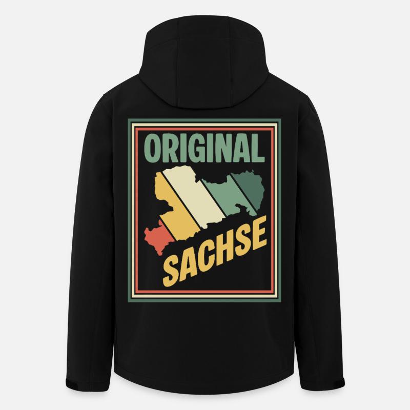 Carte originale de la Saxe - Veste softshell homme en polyester recyclé Stanley/Stella - noir