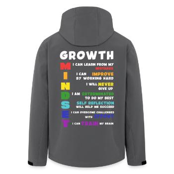 Growth Mindset Acronym Poster - Men’s Recycled Softshell Jacket by Stanley/Stella - black - Back - AI Model Male 185 light (185cm)