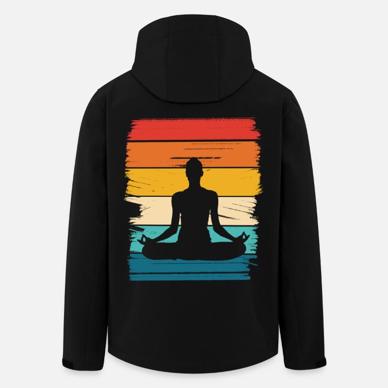 Regenbogen Lotus Meditation - Recycelte Männer Softshell-Jacke von Stanley/Stella - Schwarz