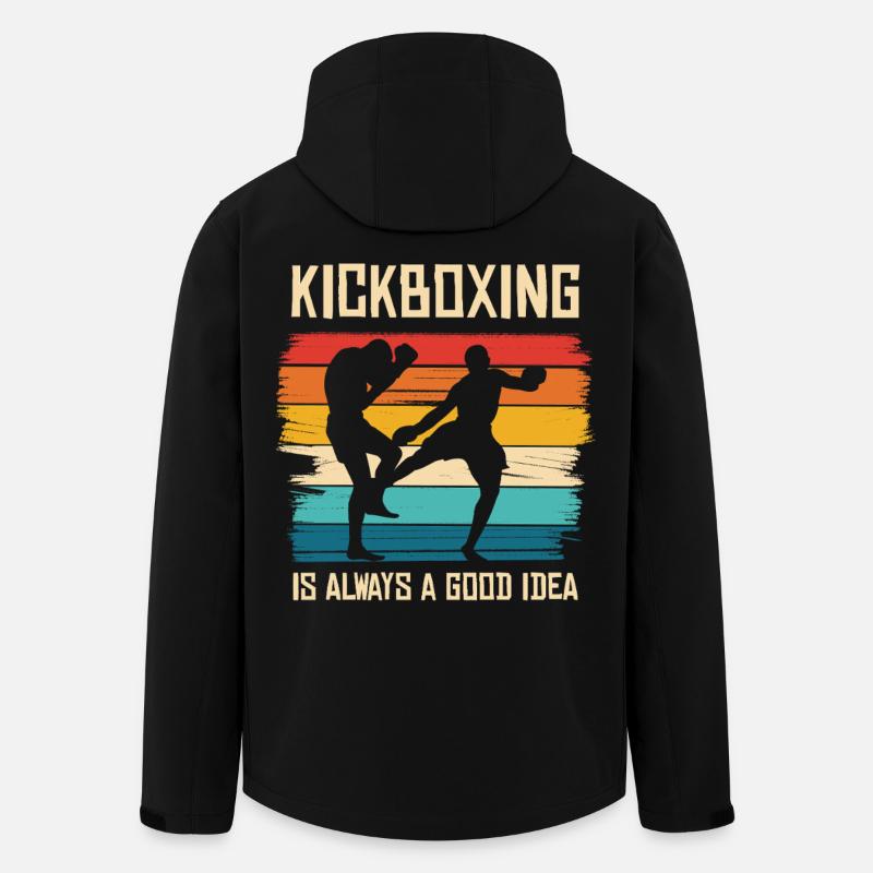 Kickboxen im Regenbogenstil - Recycelte Männer Softshell-Jacke von Stanley/Stella - Schwarz