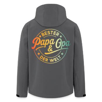 Meilleur papa et grand-père du monde – Idée rétro pour la fête des pères - Veste softshell homme en polyester recyclé Stanley/Stella - noir - Dos - AI Model Male 185 light (185cm)