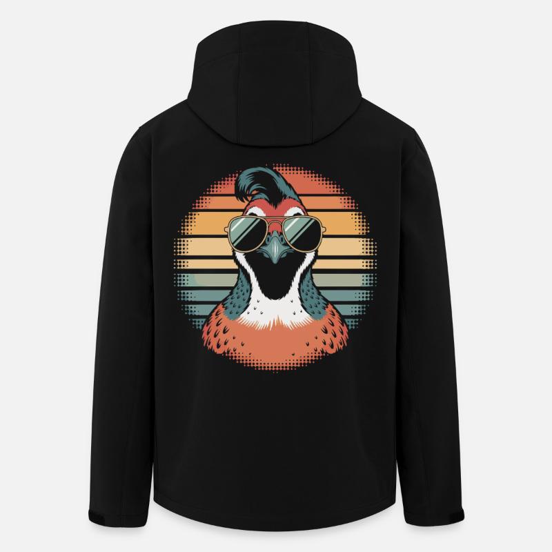 Retro Sunbird with Sunglasses - Men’s Recycled Softshell Jacket by Stanley/Stella - black