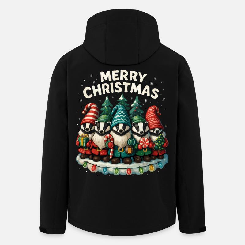 European Badger Christmas Funny Gift - Men’s Recycled Softshell Jacket by Stanley/Stella - black