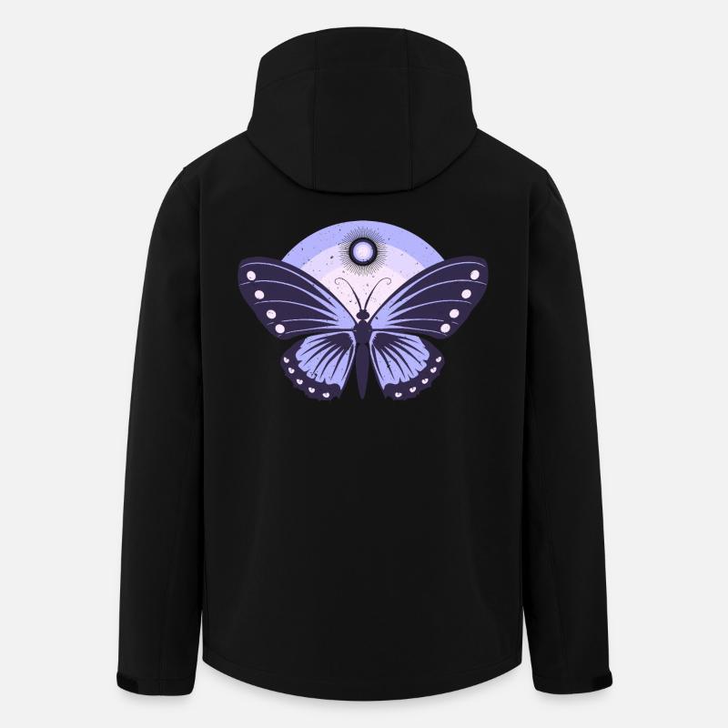 Niedlicher Flieder-Schmetterling - Recycelte Männer Softshell-Jacke von Stanley/Stella - Schwarz