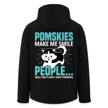 Pomsky birgt Hundegeschirr Pomsky Stofftier - Recycelte Männer Softshell-Jacke von Stanley/Stella - Schwarz - Hinten - AI Model Male 185 light (185cm)