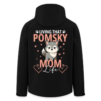  Pomsky Owner Stuffed Animal Dog Bed Treats Pomsky - Men’s Recycled Softshell Jacket by Stanley/Stella - black - Back - AI Model Male 185 light (185cm)