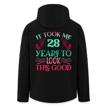 Il a fallu 28 ans pour être aussi beau - Veste softshell homme en polyester recyclé Stanley/Stella - noir - Dos - AI Model Male 185 light (185cm)