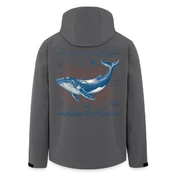 Baleine rétro mystique dans le cosmos - Veste softshell homme en polyester recyclé Stanley/Stella - noir - Dos - AI Model Male 185 light (185cm)