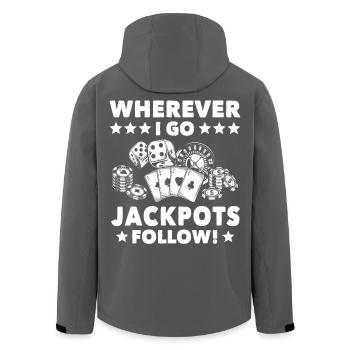 Joueurs de casino casino - Veste softshell homme en polyester recyclé Stanley/Stella - noir - Dos - AI Model Male 185 light (185cm)