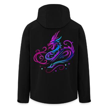 Dragon tribal mystique aux couleurs néon - Veste softshell homme en polyester recyclé Stanley/Stella - noir - Dos - AI Model Male 185 light (185cm)