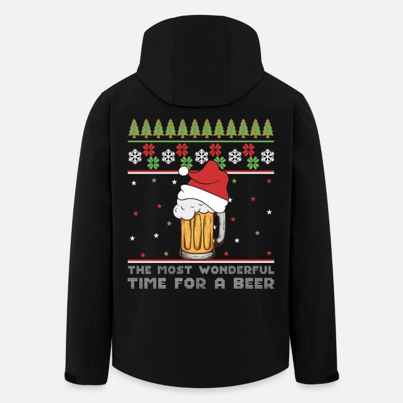 Weihnachtsbier Hässlicher Pullover Weihnachtsalkohol Hässlicher Aperitif - Recycelte Männer Softshell-Jacke von Stanley/Stella - Schwarz