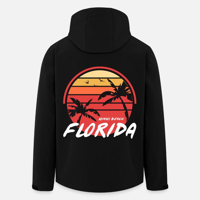 Miami Sunset Palmen Florida - Recycelte Männer Softshell-Jacke von Stanley/Stella - Schwarz