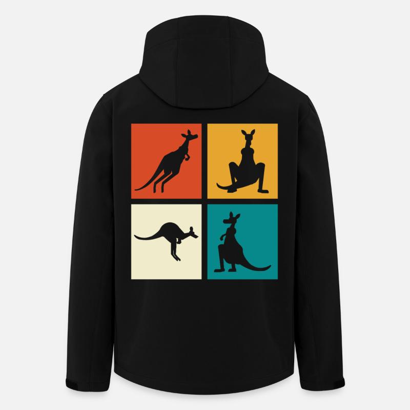 Känguru Vierbild Silhouetten - Recycelte Männer Softshell-Jacke von Stanley/Stella - Schwarz