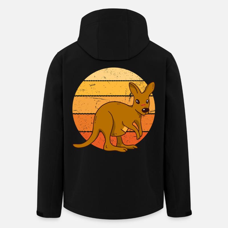 Kangaroo at sunset - Men’s Recycled Softshell Jacket by Stanley/Stella - black